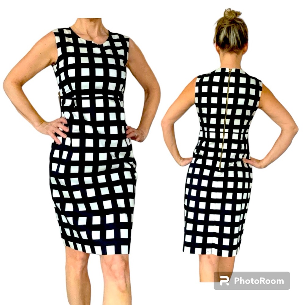 Kate Spade Size 2 Black and White Sheath Lined Cotton Dress - Picture 1 of 4